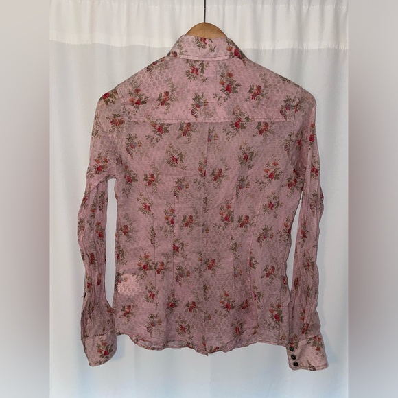 Frieda & Freddies New York floral button down shirt long sleeve women’s size 38 - Picture 2 of 5